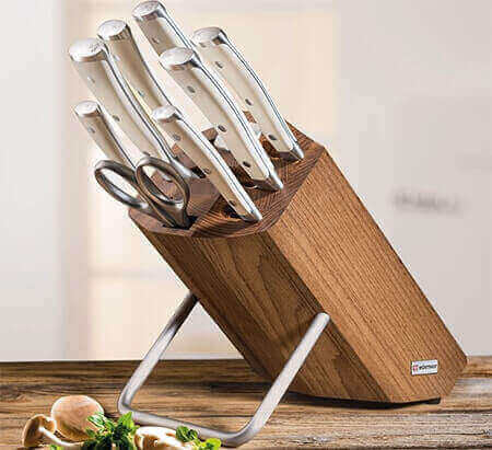 Bloc De Couteaux De Cuisine 8 Pièces Inox Avec Support - Neuf - Marque CF
